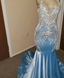 Classy Prom Dress Light Sky Blue Appliques Classy Evening Party Gowns