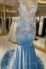 Evening Prom Dress Light Sky Blue Appliques Formal Evening Party Gowns