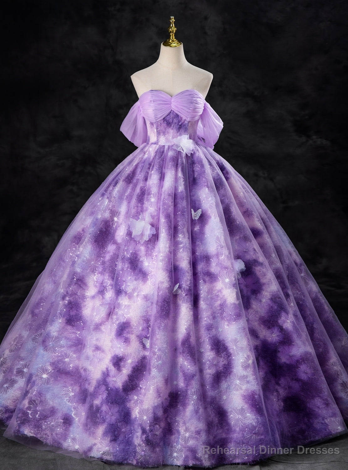 Purple Ball Gown Tulle Pleats Quinceanera Dress Main image