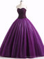 Purple Ball Gown Tulle Sweetheart Beading Quinceanera Dresses