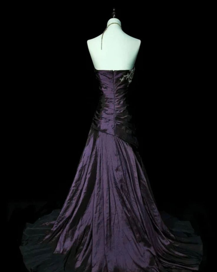 Purple Mermaid Sweetheart Long Classy Evening Dress Strapless Classy Prom Dress