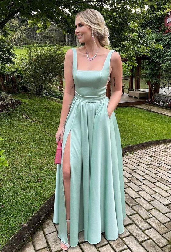 Satin Classy Prom Dress, Classy Evening Gown Main image