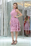 Purple Short Chiffon With Modest Beaded Neck Homecoming Dresses