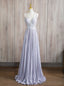 Purple Spaghetti Straps Beading Prom Dress