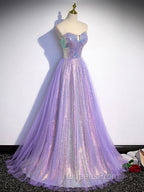 Purple Sweetheart Neck Long Evening Prom Dress Purple Evening Party Dress