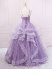 Purple sweetheart neck tulle long Evening Prom Dress purple tulle forma gown