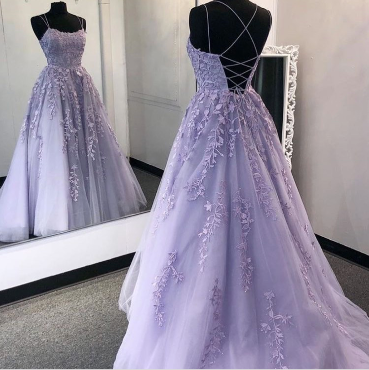 Purple Tulle Lace Long Classy Prom Dress Classy Dress
