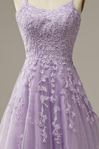 Purple Tulle Lace Long Classy Prom Dress Classy Dress