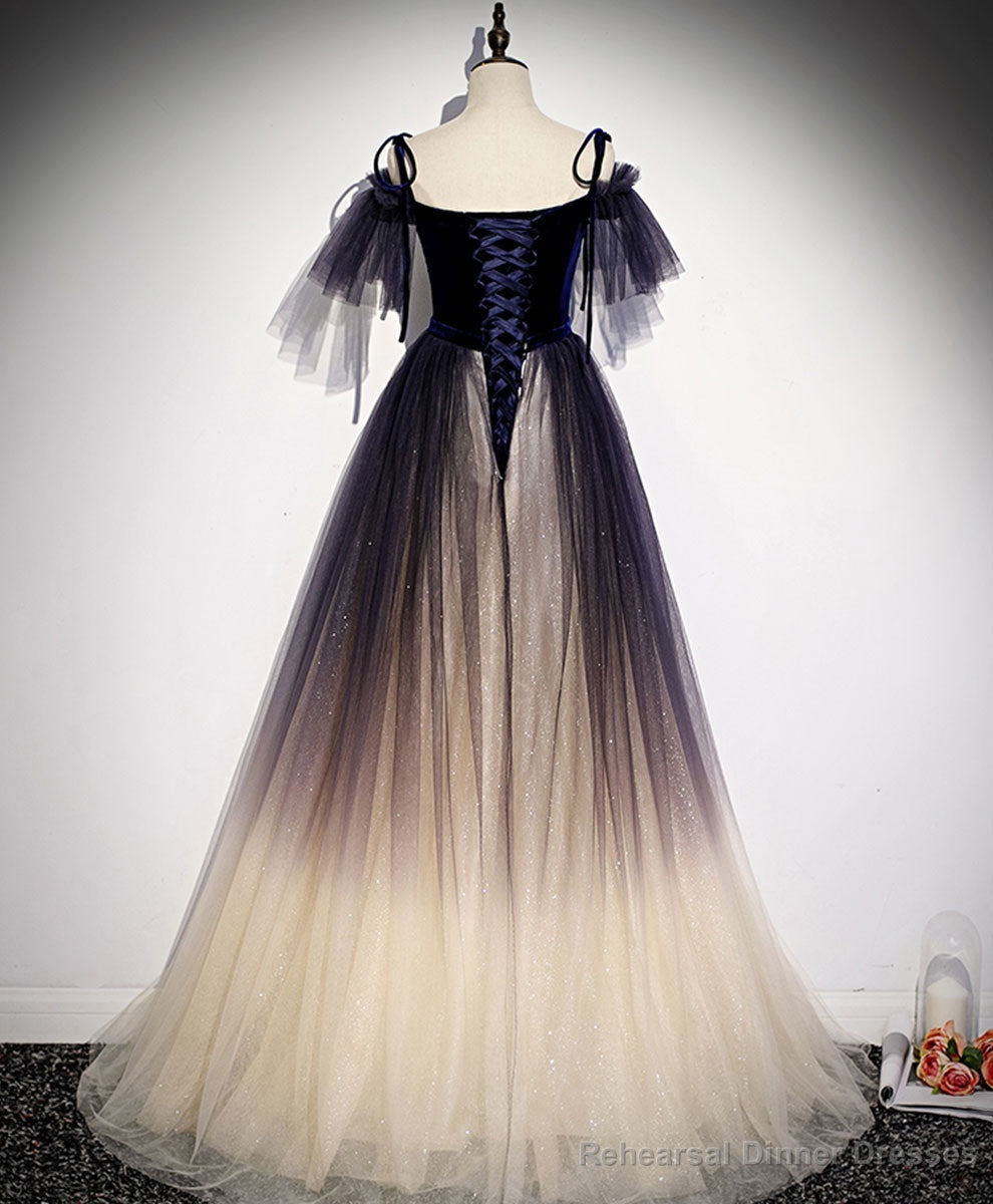 Purple Tulle Lace Long Prom Dress Purple Formal Dress Secondary image