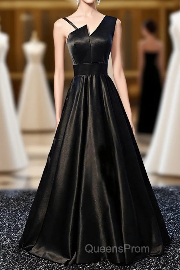 Stylish Satin Long Evening Prom Gown Formal Dress Main image