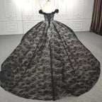 Quinceanera Black Off-the-Shoulder Ball Gown Dress