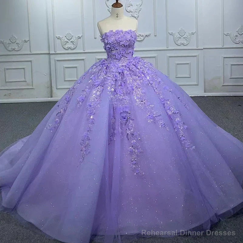 Quinceanera Dress Elegant Party Princess Dress Pearls Strapless Evening Gown Appliques Ball Gown Secondary image