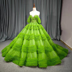 Quinceanera Dress Green Exquisite A Line Off-the-Shoulder Ball Gown