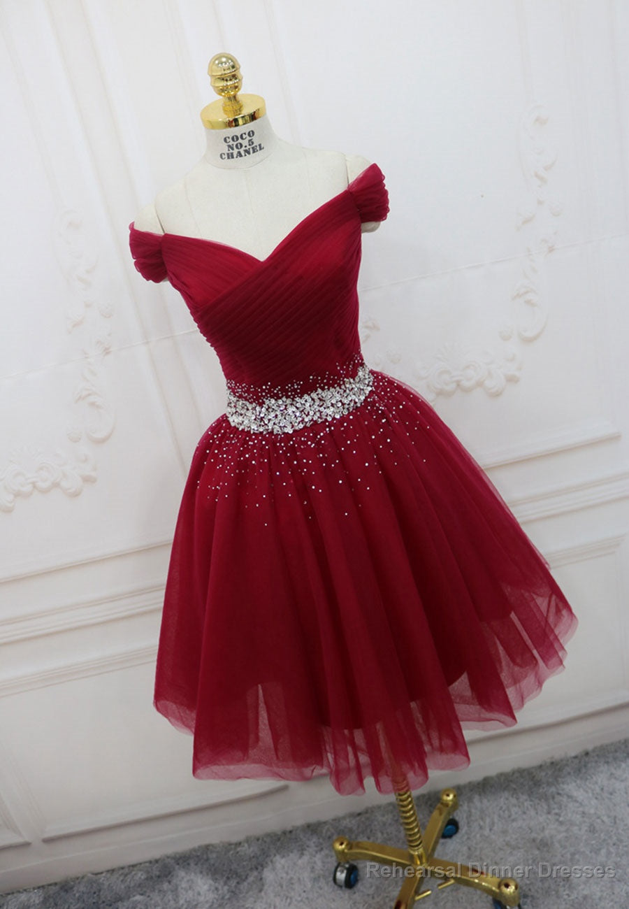 Black Off the Shoulder Short Prom Dress, A-Line Homecoming Dress
