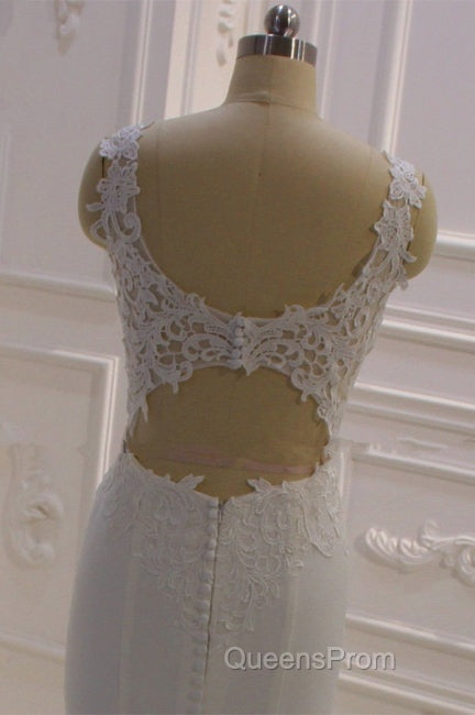 Real Long Vintage Lace Wedding Dress Mermaid Sleeveless Bridal Gowns