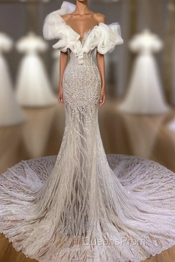 Real Made Wedding Dress Evening Prom Dress, Long Evening Prom Dress, Evening Dress Main image