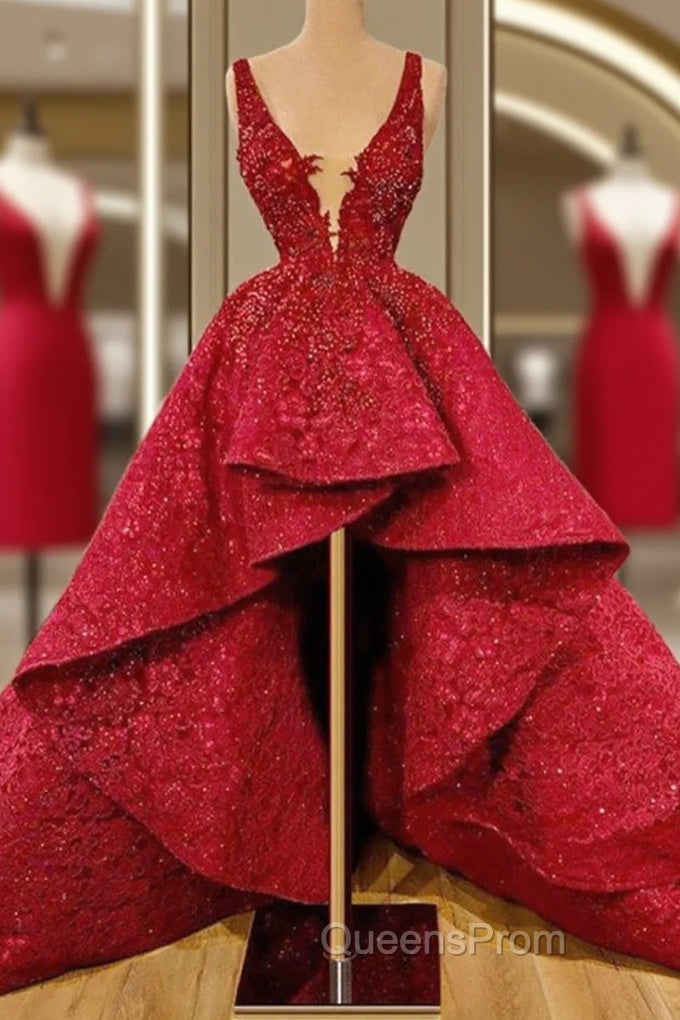 Red Lace Evening Prom Dress Elegant Cocktail Dress Party Sexy Celebrity Dress Main image