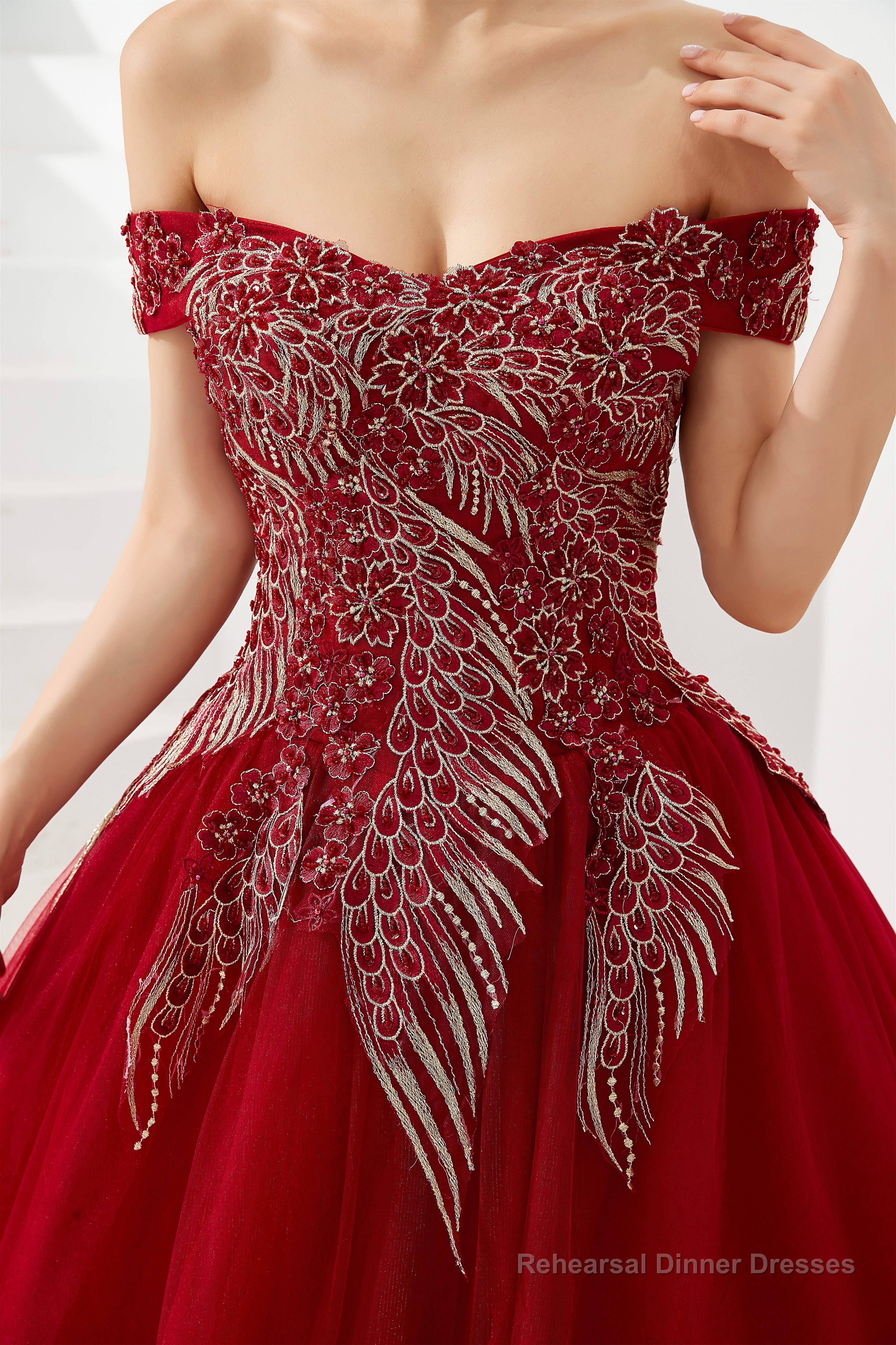 Off the Shoulder Sweetheart Applique A-line Floor Length Prom Dresses Secondary image