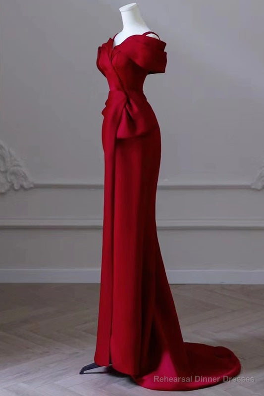 Red Satin Sweetheart Straps Long Formal Dress Red Long Prom Dress Secondary image