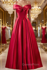 Red Tea Length Evening Prom Dress, Red Tea Length Formal Bridesmaid Dress
