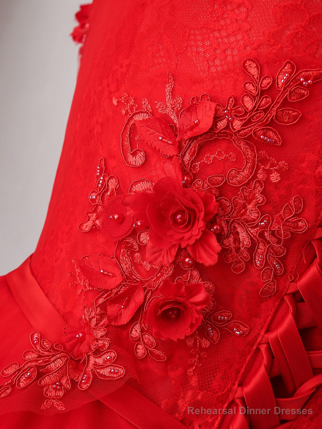 Red Tulle Lace Off Shoulder Short Prom Dress, Red Homecoming Dress