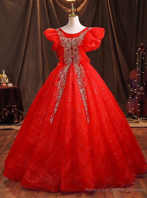 Red Tulle Sequins Appliques Quinceanera Dresses Main image