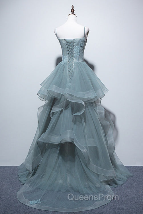 New Arrival Spaghetti Straps Tulle Long Formal Evening Prom Dress, Charming Evening Party Dress