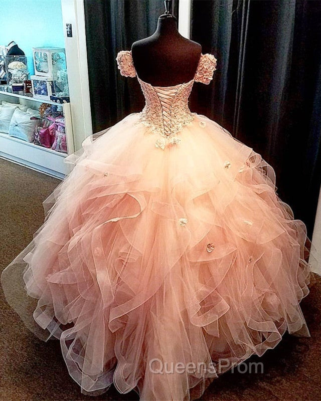 Removable Sleeves Lace Sweetheart Organza Ruffles Ball Gown Quinceanera Dress Secondary image