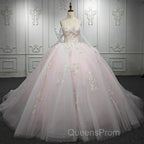 Renata | Blush Ball Gown Lace Strapless Sleeveless Quinceanera Dress