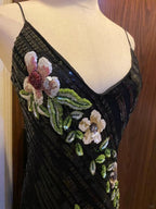 Retro Black Mermaid Deep V Halter Sequined Long Classy Prom Dress