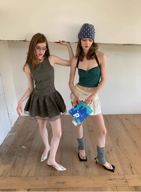 Retro Grey Polka Dot Sleeveless A-Line 17Th Birthday Homecoming Dress Secondary image