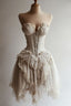 Retro Ivory Lace Dress Sexy Short Party Dress Homecoming Dress