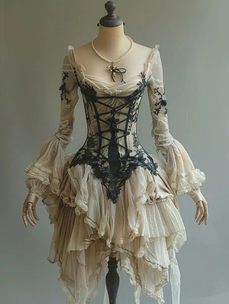 Retro Lace Long Sleeves Sexy Short Party Dress Homecoming Dress Secondary image