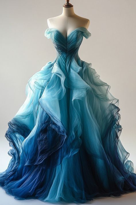 Retro Light Off The Shoulder Tulle Blue Party Dress Classy Prom Dress Classy Evening Dress