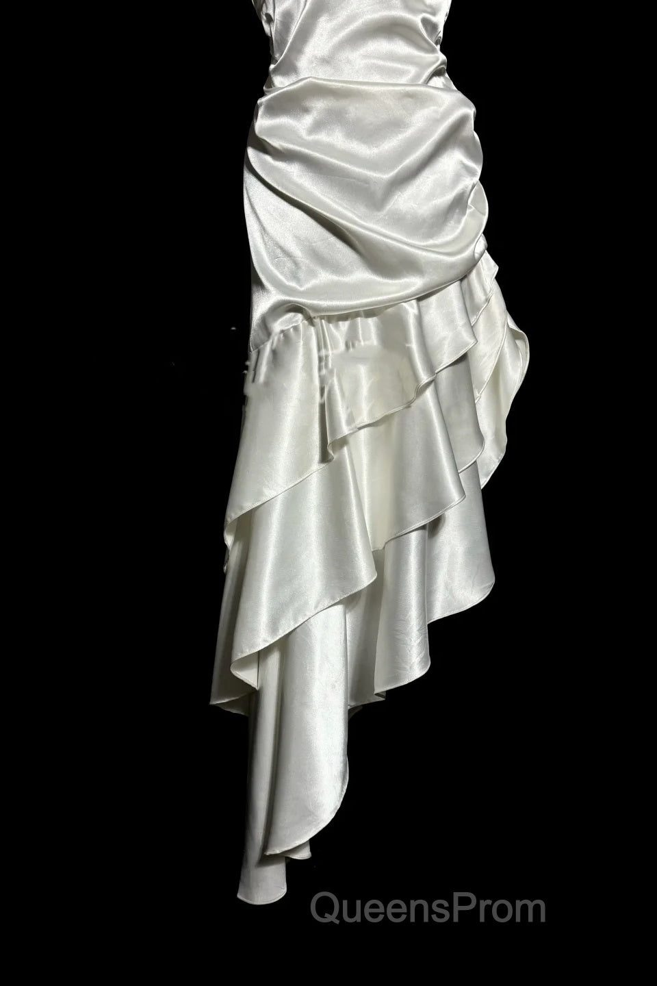 Retro Mermaid Halter Satin High Low Evening Dress Evening Prom Dress