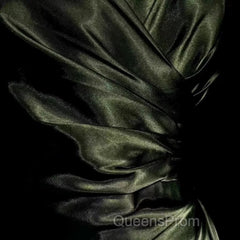 Retro Mermaid Spaghetti Straps Satin Green Long Evening Dress Evening Prom Dress