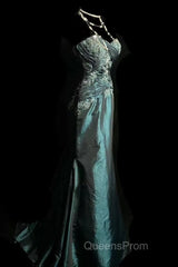 Retro Mermaid Sweetheart Taffeta Long Evening Dress Evening Prom Dress