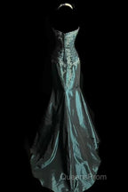 Retro Mermaid Sweetheart Taffeta Long Evening Dress Evening Prom Dress