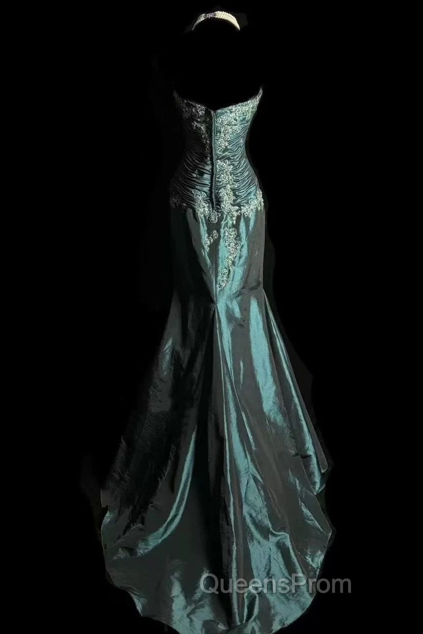 Retro Mermaid Sweetheart Taffeta Long Evening Dress Evening Prom Dress