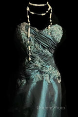 Retro Mermaid Sweetheart Taffeta Long Evening Dress Evening Prom Dress