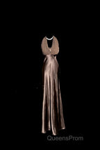 Retro Mermaid V Neckline Chiffon Brown Evening Dress Evening Prom Dress