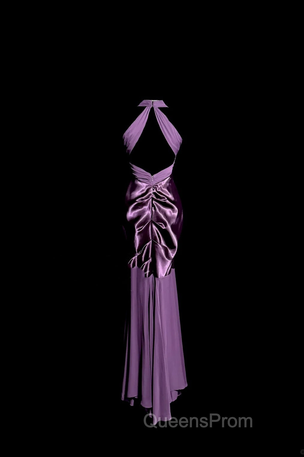 Retro Mermaid V Neckline Chiffon Grape Evening Dress Evening Prom Dress Secondary image