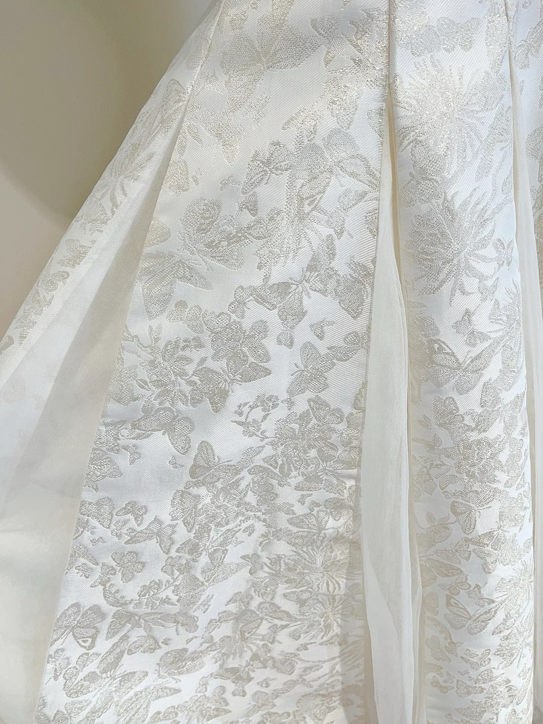 Retro Palace Ivory A-Line Square Neck Strap Jacquard Tulle Classy Prom Dress