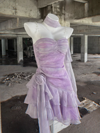 Retro Sheath Spaghetti Straps Short Lilac Cocktail Dress Birthday Outfits