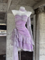 Retro Sheath Spaghetti Straps Short Lilac Cocktail Dress Birthday Outfits