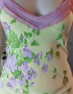 Retro Yellow-Based Purple Floral Mermaid Spaghetti Strap V-Neck Chiffon Classy Prom Dress