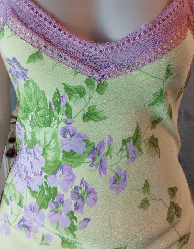 Retro Yellow-Based Purple Floral Mermaid Spaghetti Strap V-Neck Chiffon Classy Prom Dress