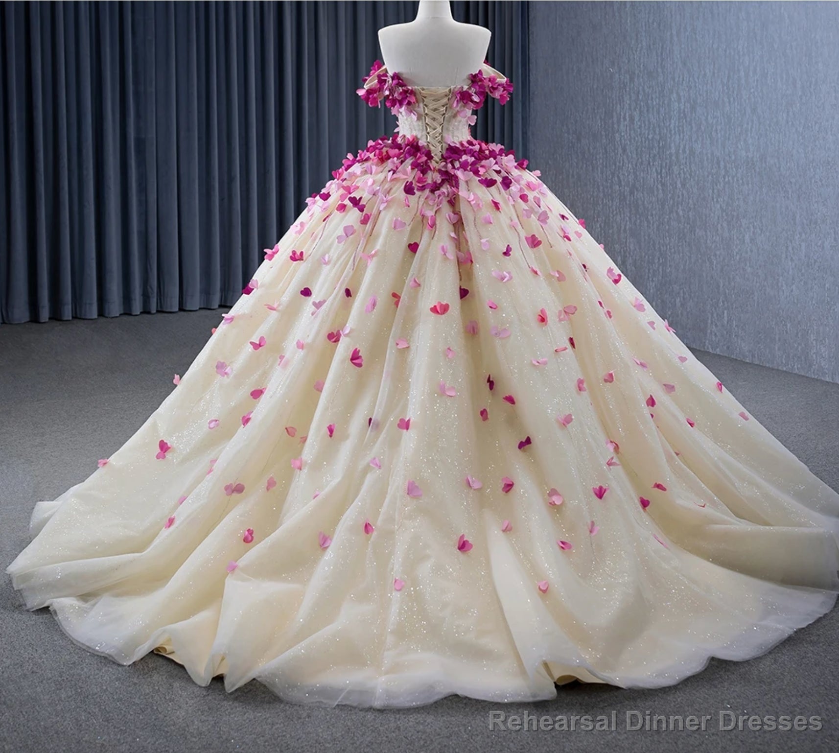 Romantic Heart  Off-the-Shoulder Tulle Quinceaera Dress Secondary image