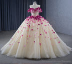 Romantic Heart  Off-the-Shoulder Tulle Quinceaera Dress