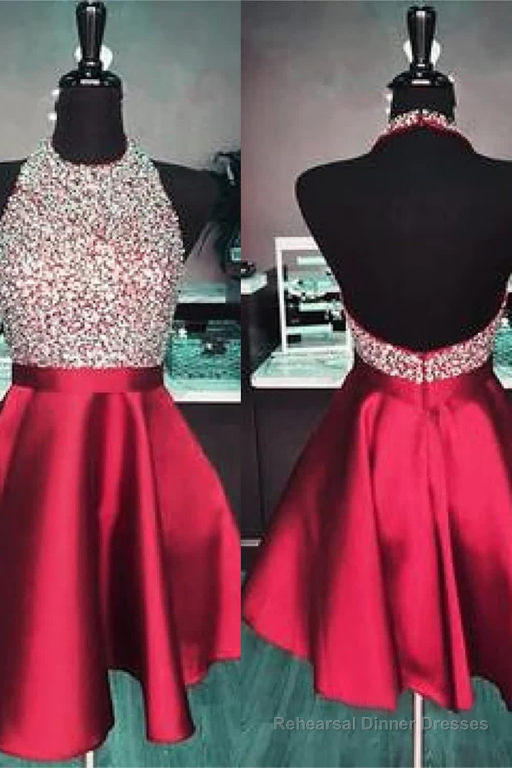 Royal Blue Beaded Backless Short Homecoming Dress Secondary image